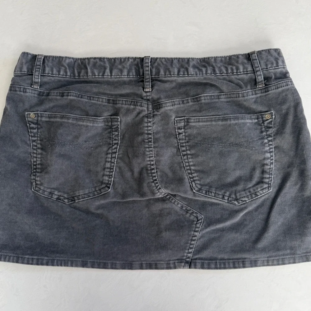 Gap 1969 Corduroy Micro Mini Skirt‎ Flint Gray Size 12 Pockets Casual Preppy